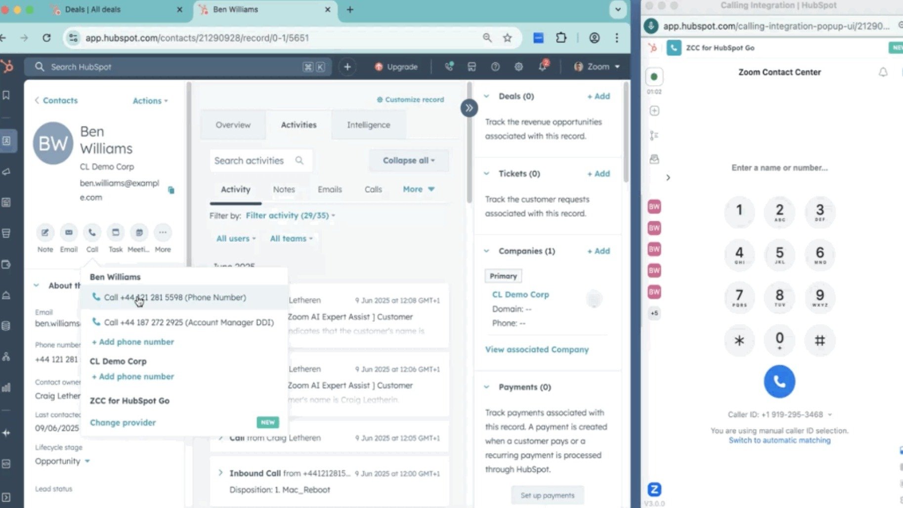 Outgoing Calls - Click to Dial